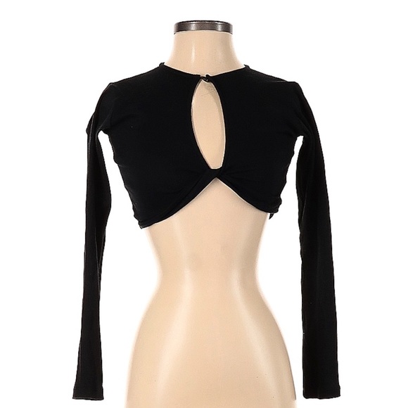 Motel Rocks Tops - Motel Rocks Twist Black Crop Top